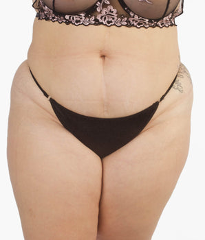 Luxe Satin Thong - Black