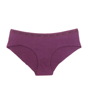 Basic Plum Cotton Knotty Brief
