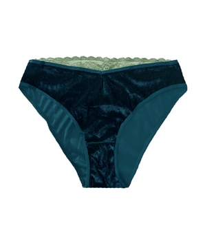 Velvet Lace-Trim Brief